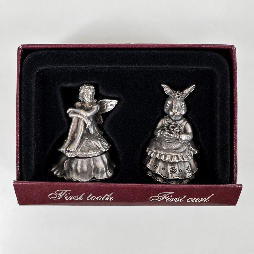 Vintage Whimsical Fairy & Rabbit First Tooth & Curl Keepsake Box Baby Milestones